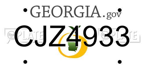 CJZ4933 Georgia License Plate