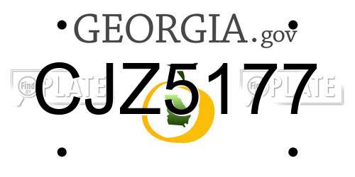 CJZ5177 Georgia License Plate