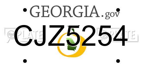 CJZ5254 Georgia License Plate
