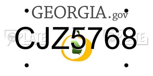 CJZ5768 Georgia License Plate
