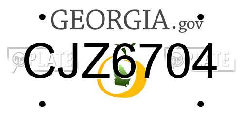 CJZ6704 Georgia License Plate