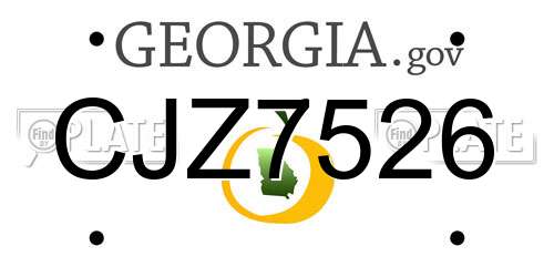 CJZ7526 Georgia License Plate