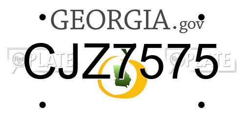 CJZ7575 Georgia License Plate