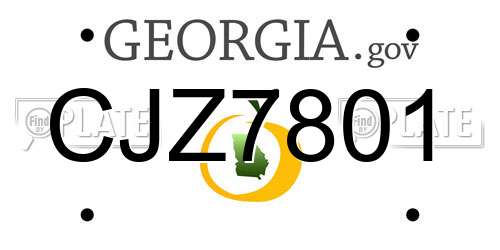 CJZ7801 Georgia License Plate