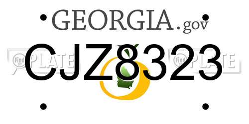 CJZ8323 Georgia License Plate