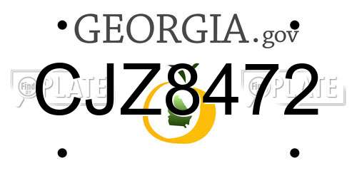 CJZ8472 Georgia License Plate