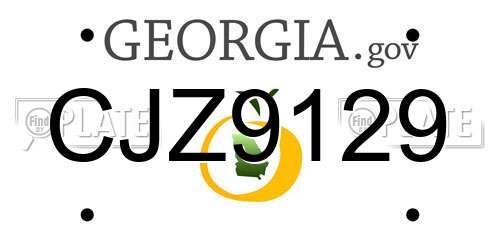CJZ9129 Georgia License Plate