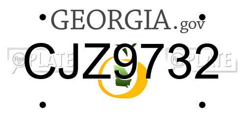 CJZ9732 Georgia License Plate
