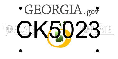 CK5023 Georgia License Plate