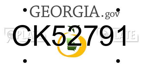CK52791 Georgia License Plate