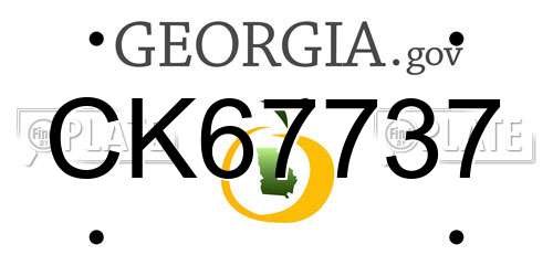 CK67737 Georgia License Plate