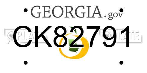 CK82791 Georgia License Plate