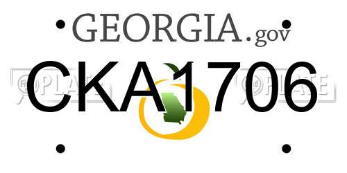 CKA1706 Georgia License Plate