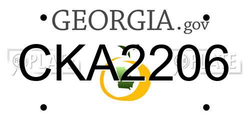 CKA2206 Georgia License Plate