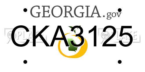 CKA3125 Georgia License Plate