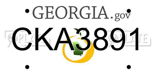 CKA3891 Georgia License Plate