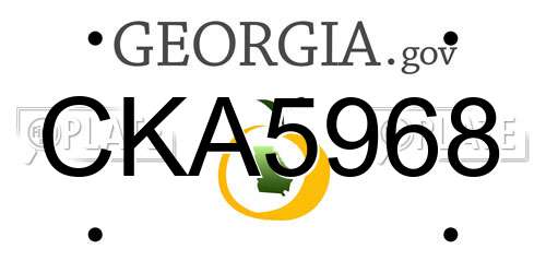 CKA5968 Georgia License Plate