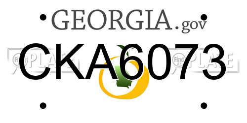 CKA6073 Georgia License Plate