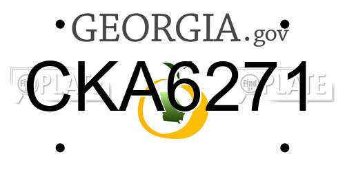 CKA6271 Georgia License Plate