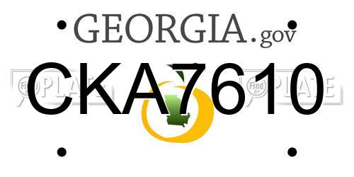 CKA7610 Georgia License Plate