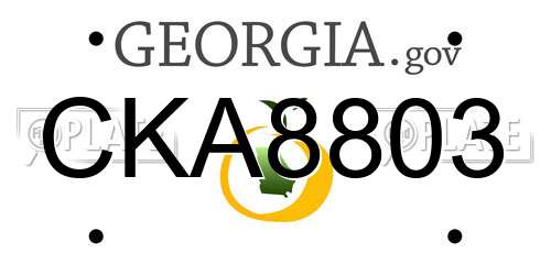 CKA8803 Georgia License Plate