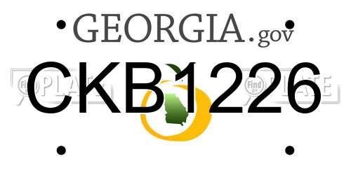 CKB1226 Georgia License Plate