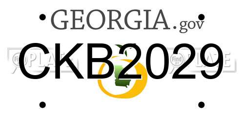 CKB2029 Georgia License Plate