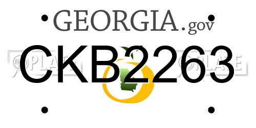 CKB2263 Georgia License Plate