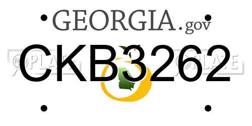 CKB3262 Georgia License Plate