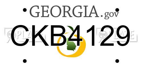 CKB4129 Georgia License Plate