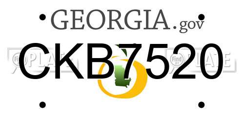 CKB7520 Georgia License Plate