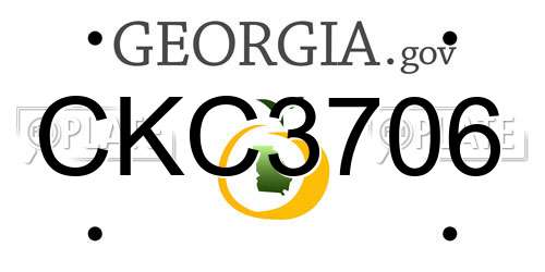 CKC3706 Georgia License Plate