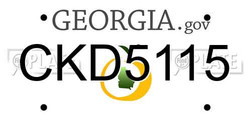 CKD5115 Georgia License Plate