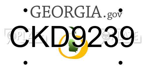 CKD9239 Georgia License Plate