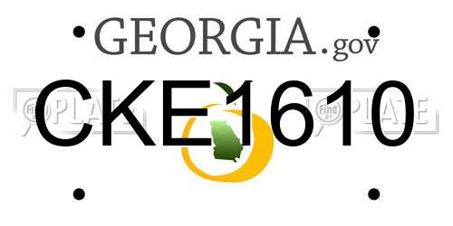 CKE1610 Georgia License Plate