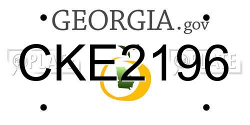 CKE2196 Georgia License Plate