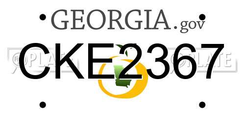 CKE2367 Georgia License Plate