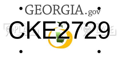 CKE2729 Georgia License Plate
