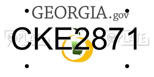 CKE2871 Georgia License Plate
