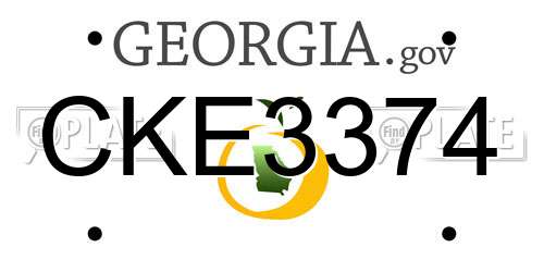CKE3374 Georgia License Plate