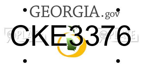 CKE3376 Georgia License Plate