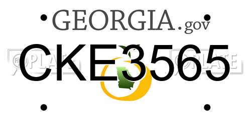 CKE3565 Georgia License Plate