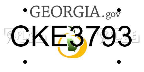 CKE3793 Georgia License Plate