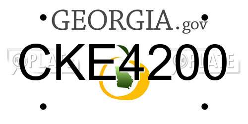 CKE4200 Georgia License Plate