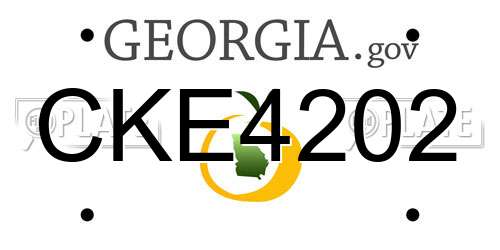 CKE4202 Georgia License Plate