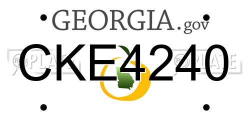 CKE4240 Georgia License Plate