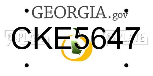 CKE5647 Georgia License Plate