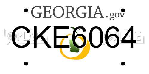 CKE6064 Georgia License Plate