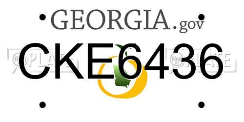 CKE6436 Georgia License Plate