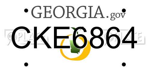 CKE6864 Georgia License Plate